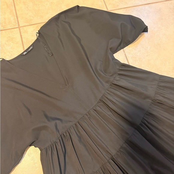 Zara Black Long Sleeve Tiered Dress - Picture 2 of 3